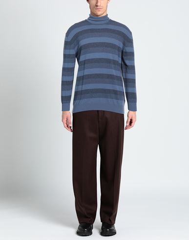 Cashmere Company Man Turtleneck Slate blue Size 42 Wool, Cashmere