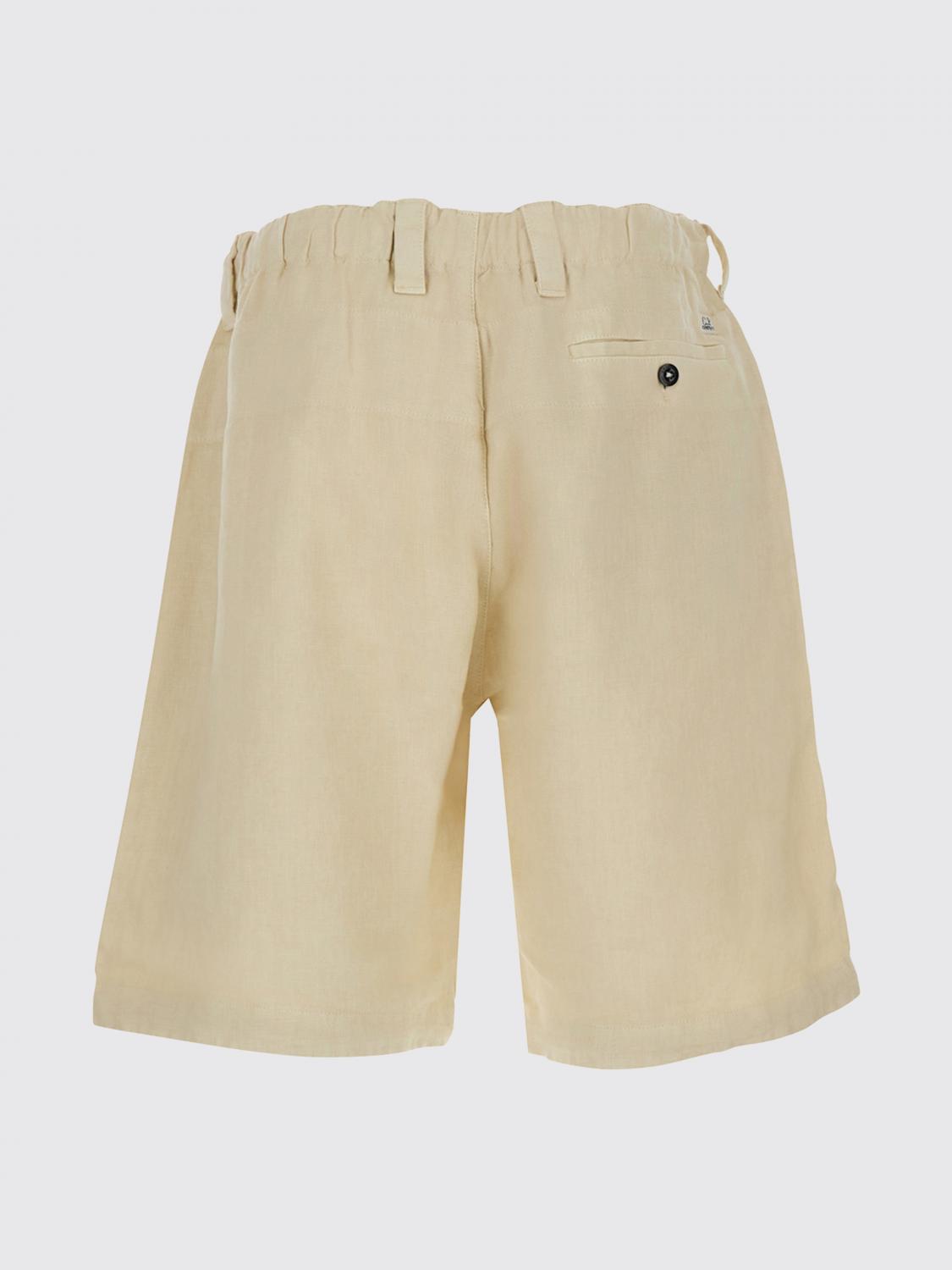 C. P. COMPANY Linen Cargo Shorts with Belt Loops and Multiple Pockets