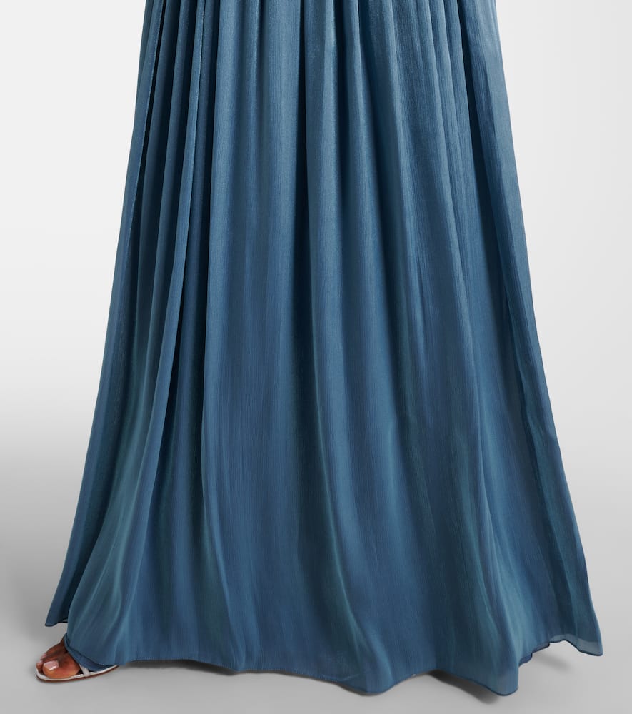 Draped open-back jersey gown