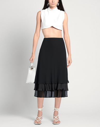Woman Midi skirt Black Size 8 Polyester