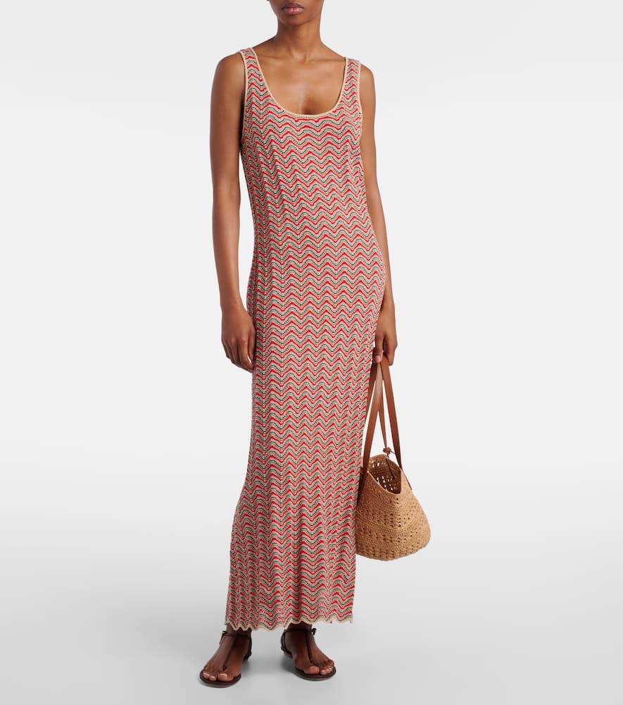 Bondi open-knit cotton maxi dress