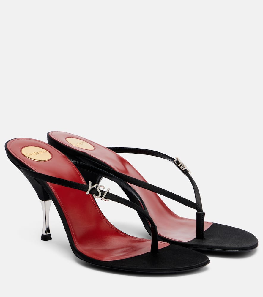 Jerry crêpe satin thong sandals