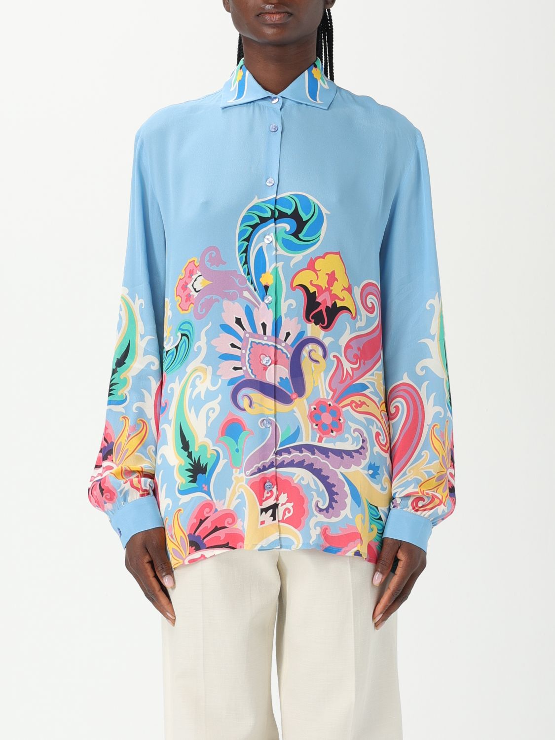 Floral-print shirt - Blue