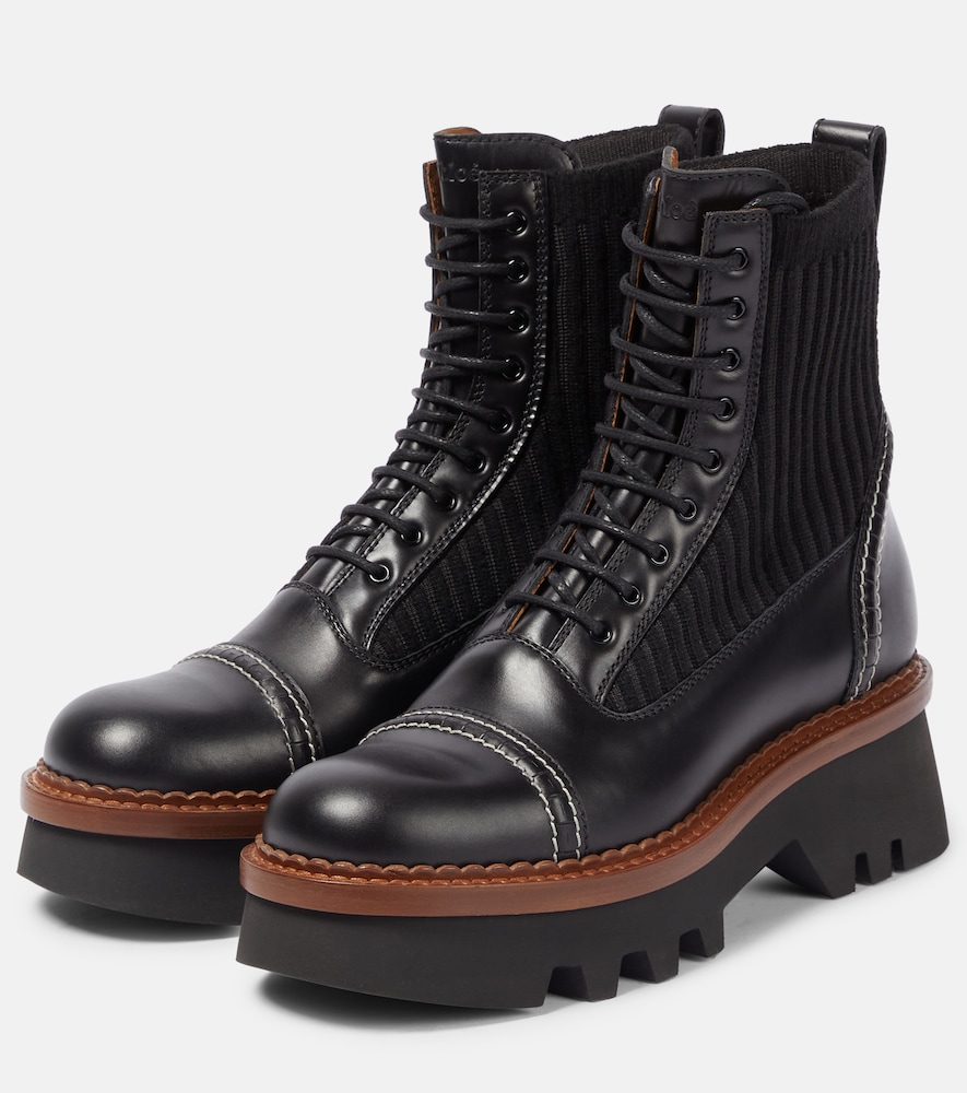 Owena leather lace-up boots