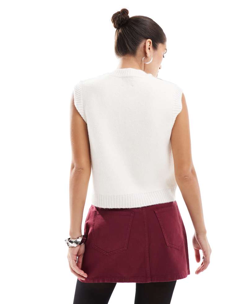 ASOS DESIGN Womens denim mini skirt in burgundy