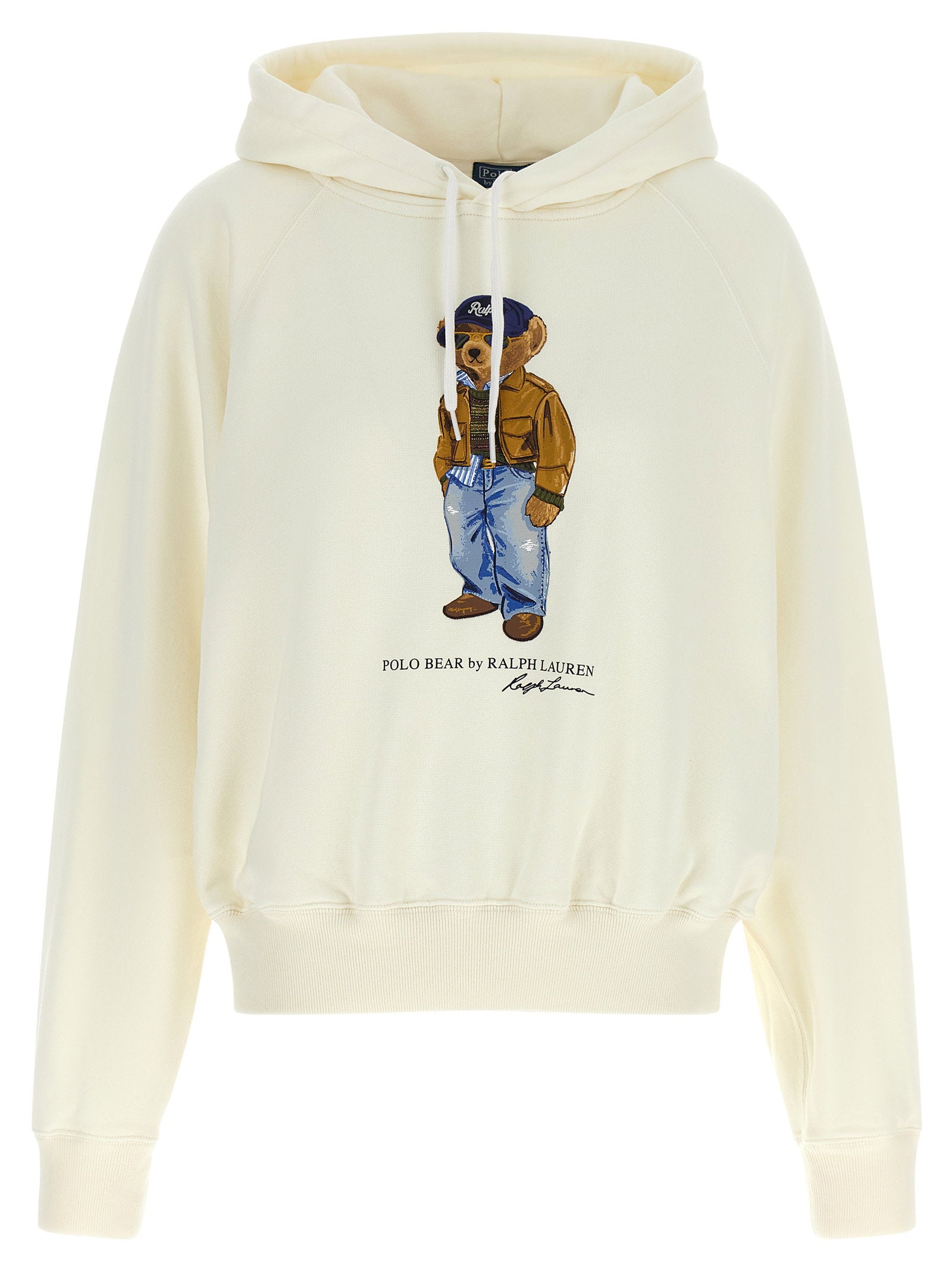 Polo Bear-Print Hoodie — Cream