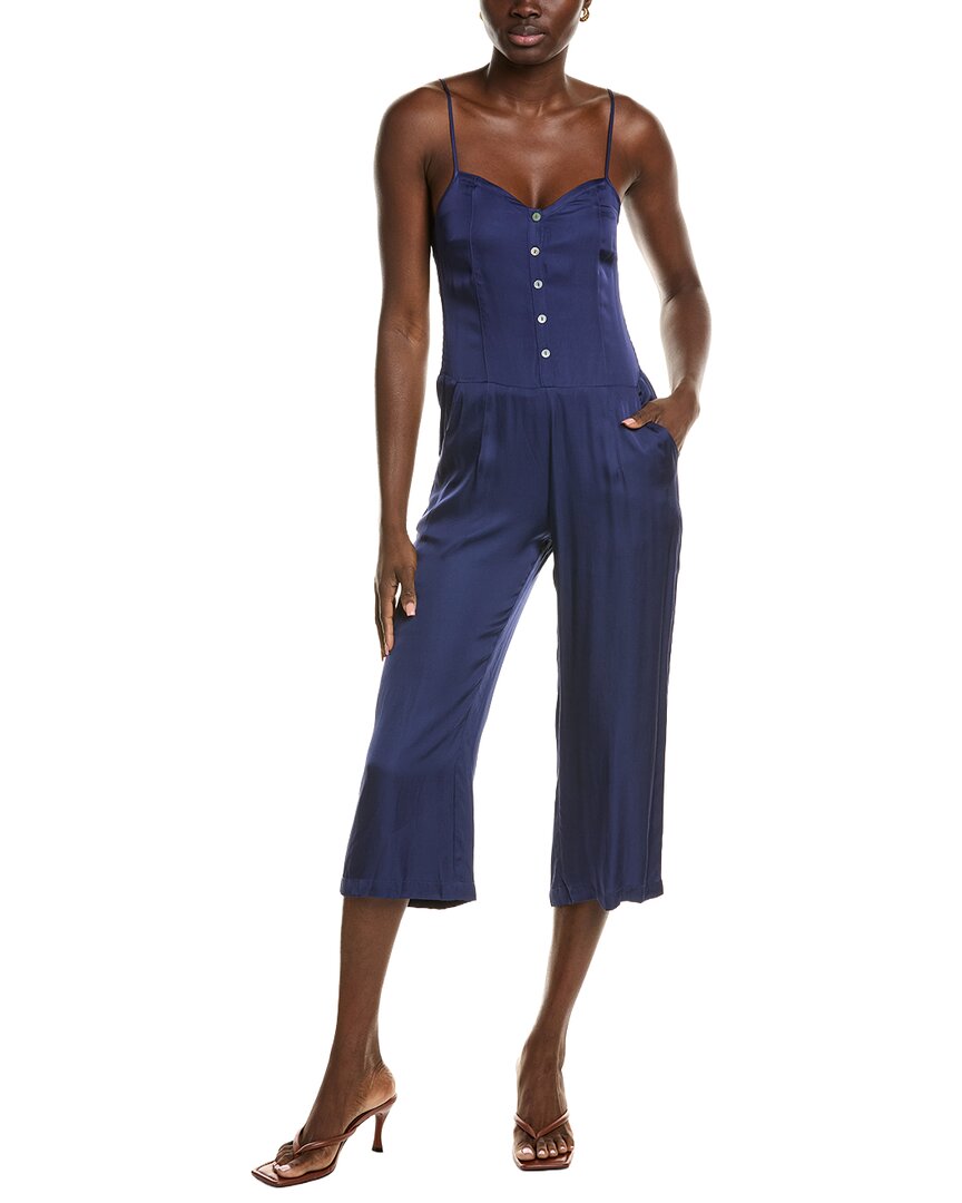 Button Front Cropped Cami Jumpsuit