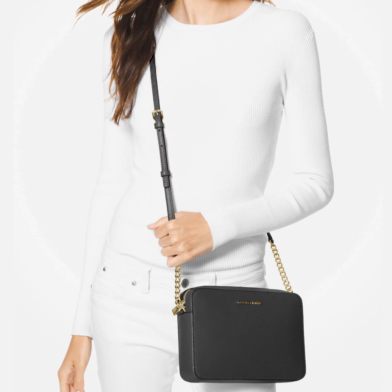 MICHAEL Michael Kors Women's Jet Set Large Crossbody - Black