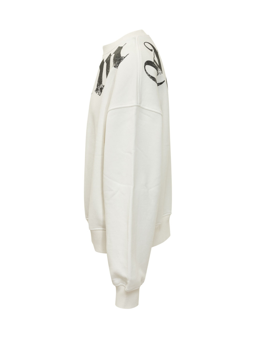 White Logo Crew Neck Sweatshirt