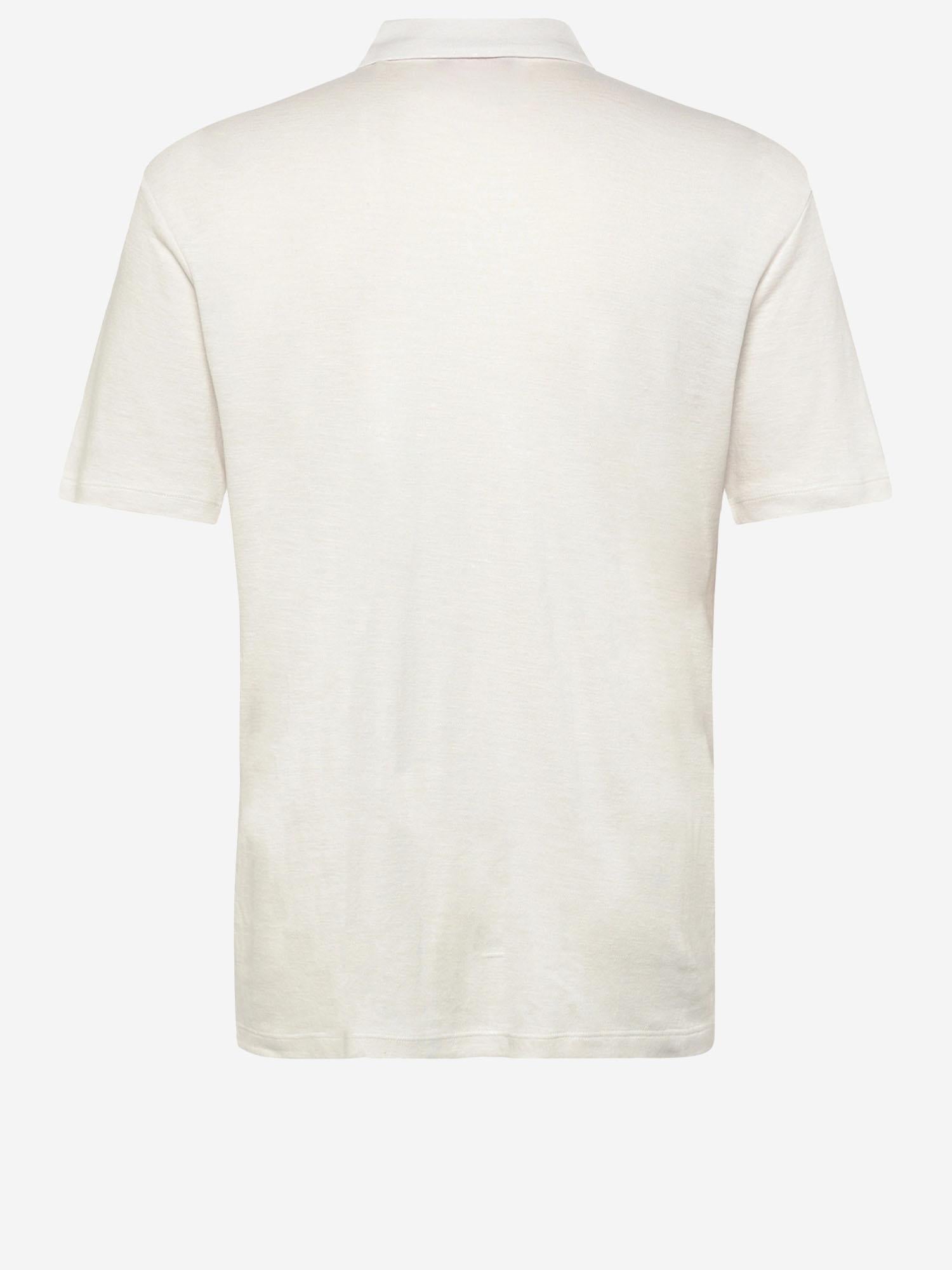 Linen-Lyocell Blend Polo Shirt — White