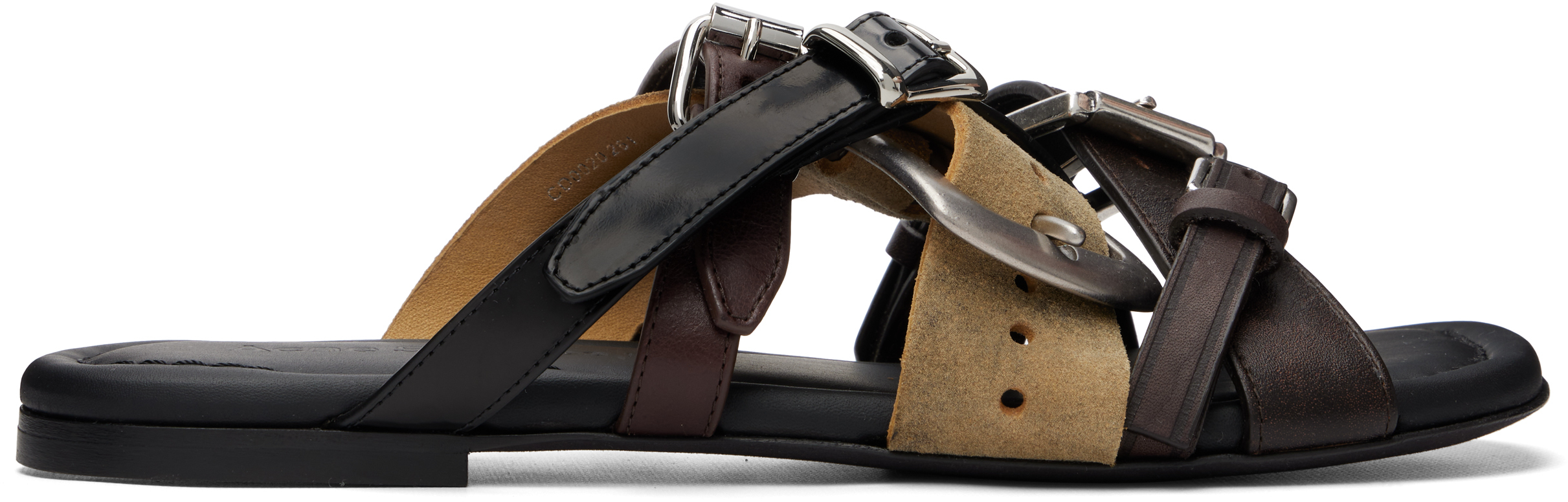 Brown Leather Belts Strap Sandals