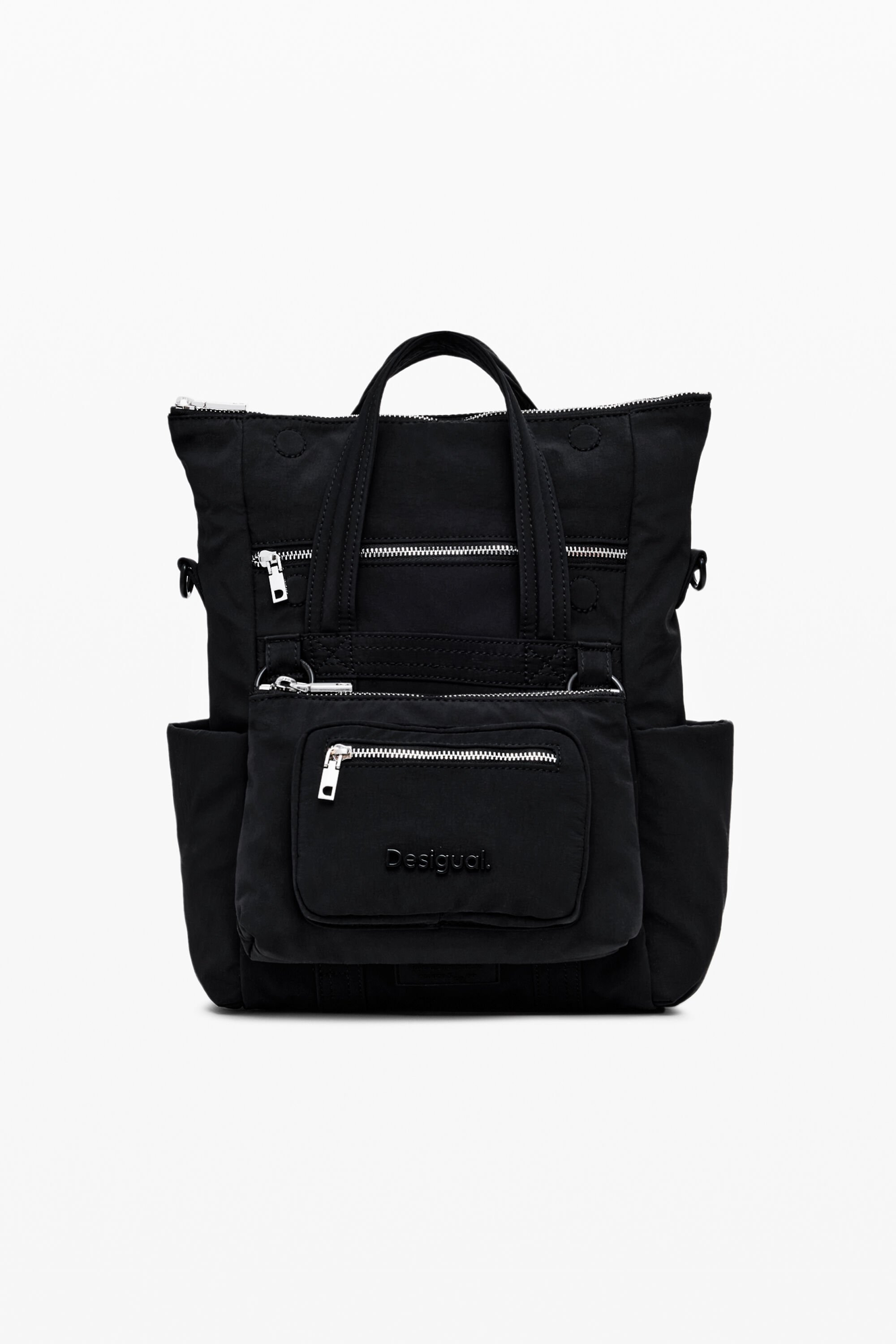 Multi-pocket nylon handbag