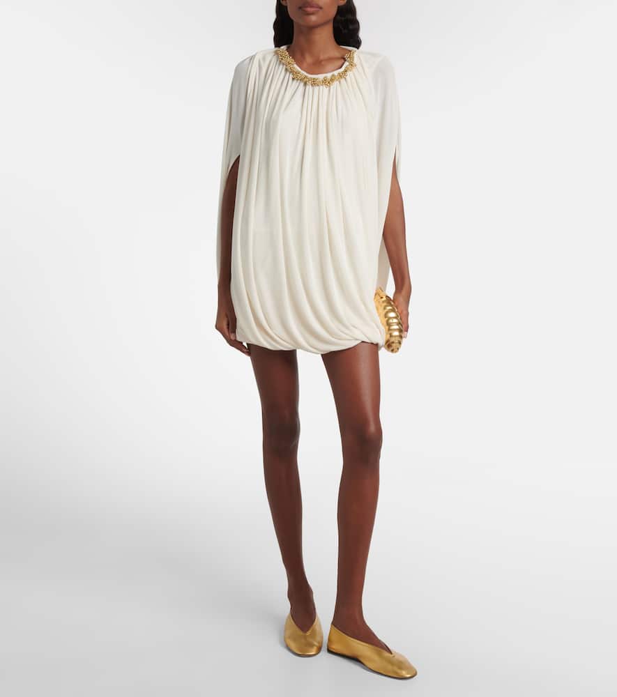 Embellished draped minidress