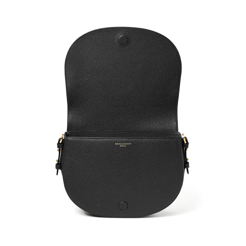 Stella Satchel Crossbody Bag in Black Pebble