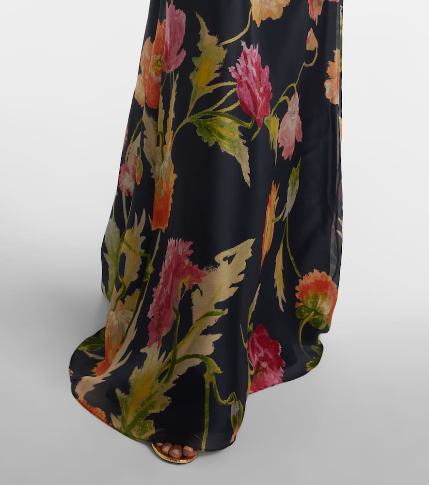 Floral silk gown