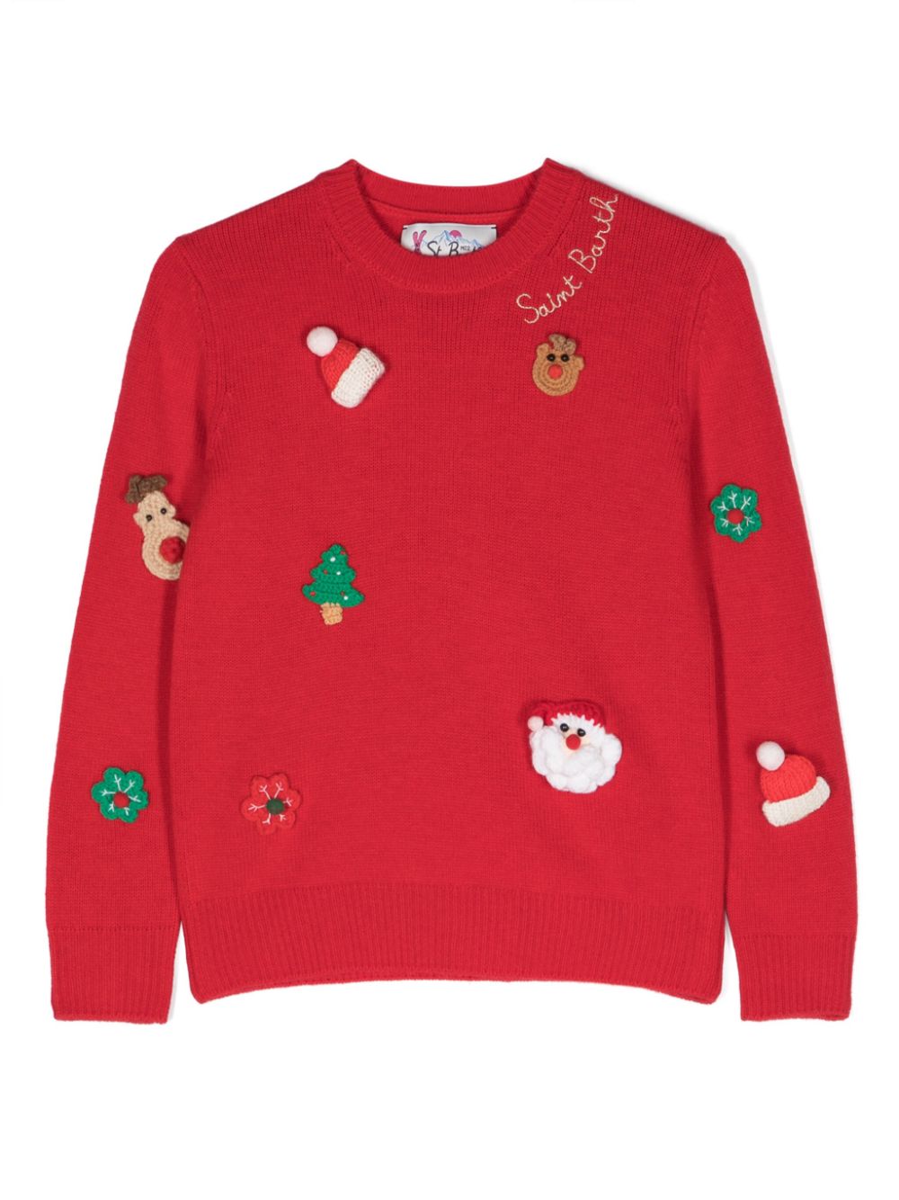 Embroidered crew-neck jumper