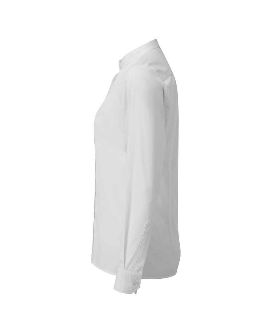 Premier Womens/Ladies Banded Grandad Collar Formal Shirt White - X-Sma