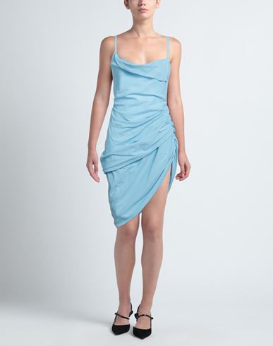 Woman Mini dress Sky blue Size 0 Cotton