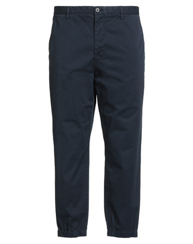 Man Pants Navy Size 40 Cotton, Elastane