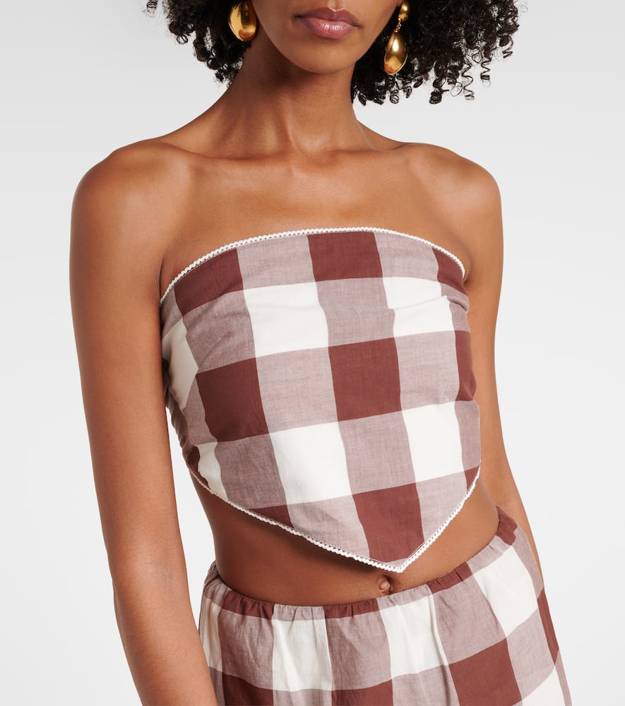 Callie gingham cotton crop top