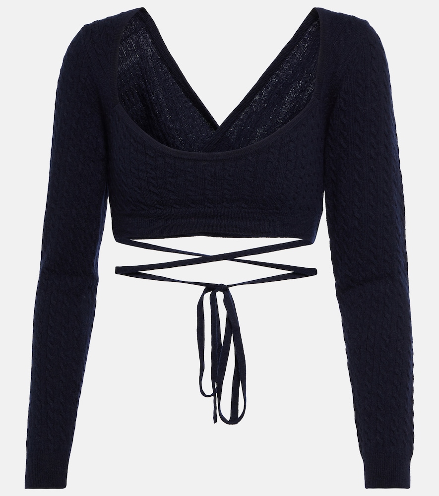 Cropped wool and cashmere sweater