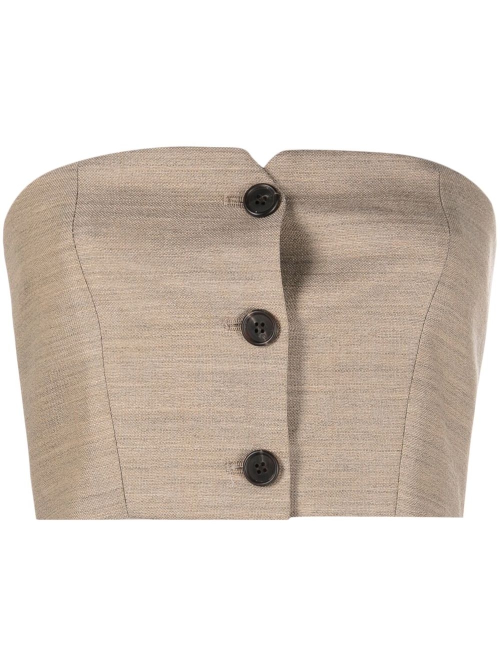 Buttoned bustier cropped top - Neutrals