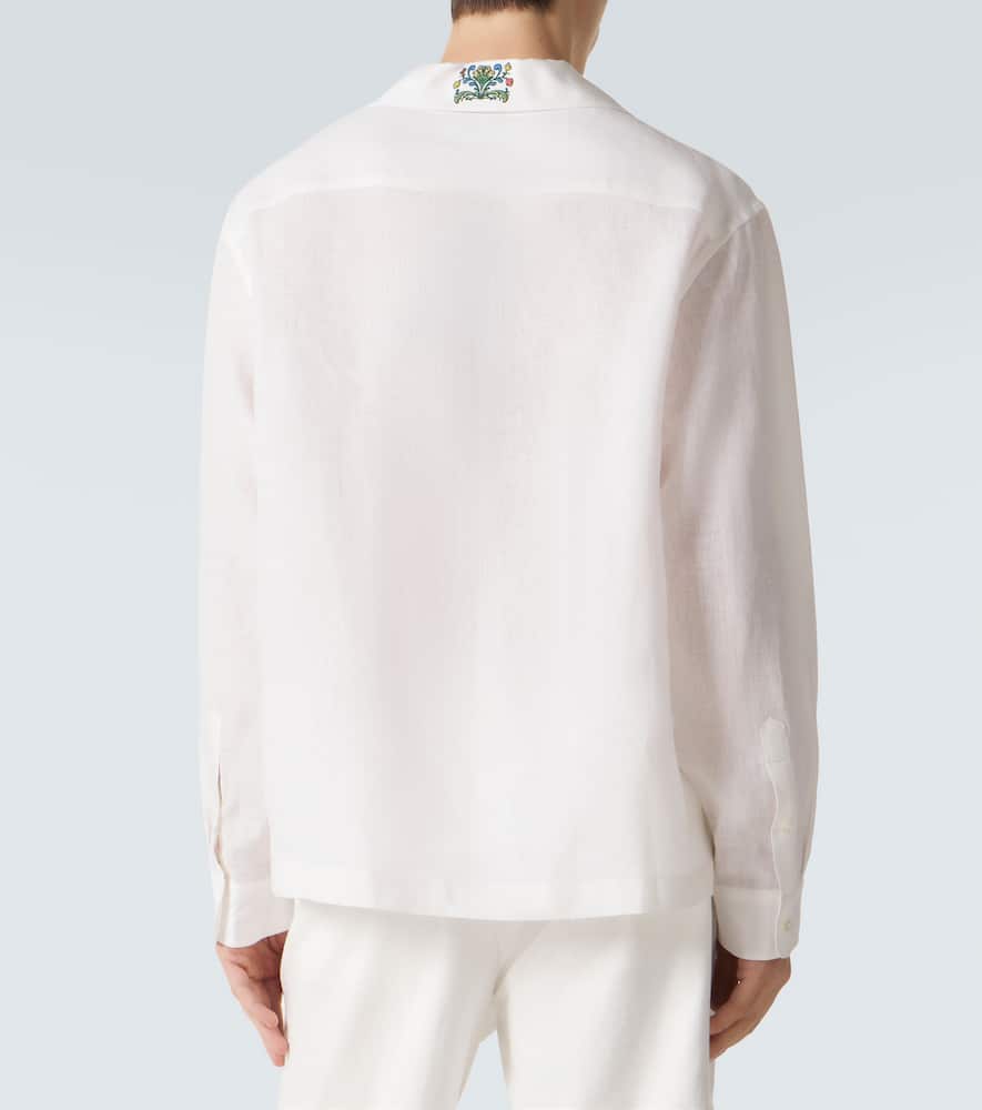 Paisley embroidered linen shirt
