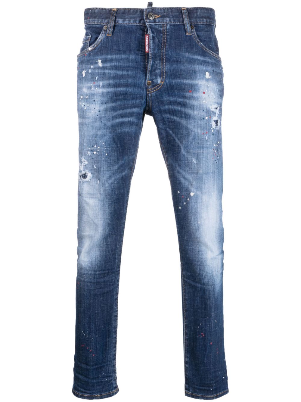 Pain-splatter skinny jeans - 470 NAVY BLUE