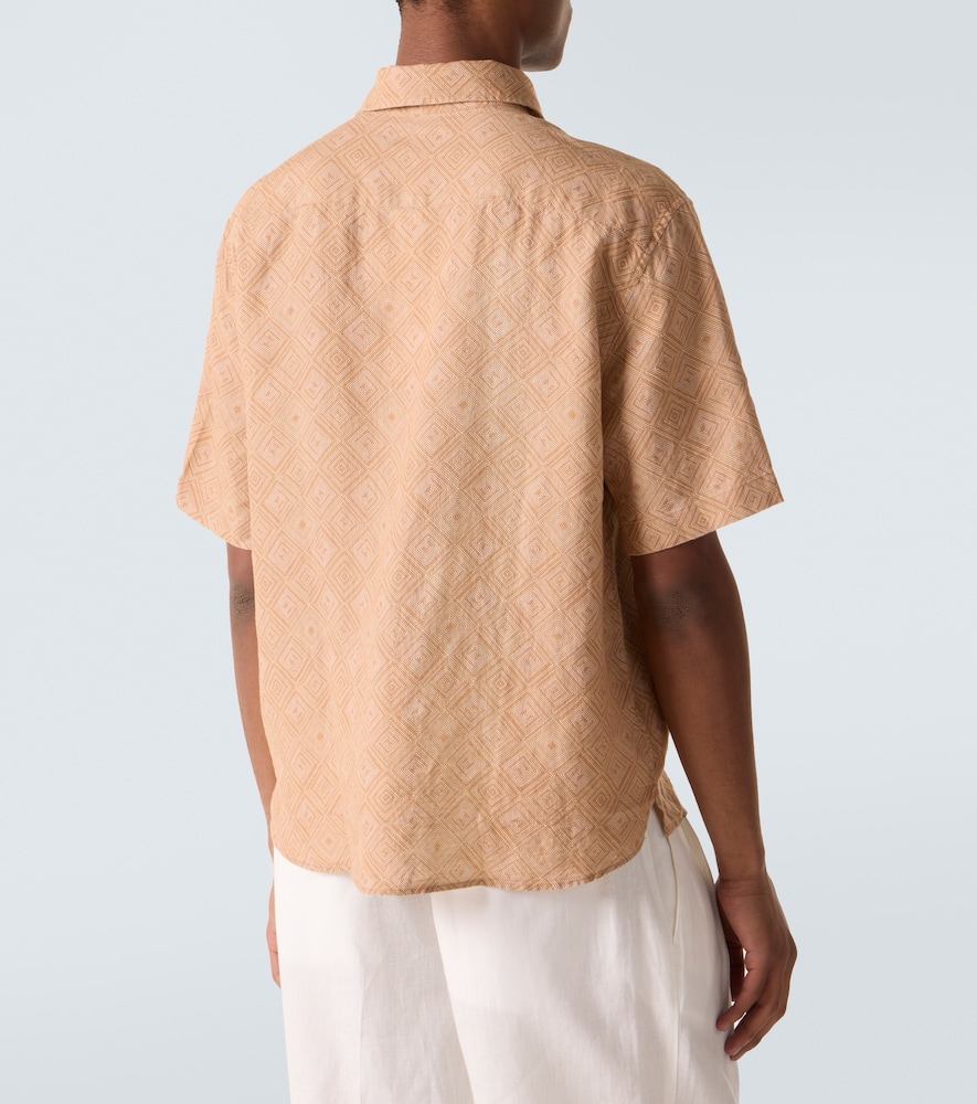 Castro printed linen bowling shirt