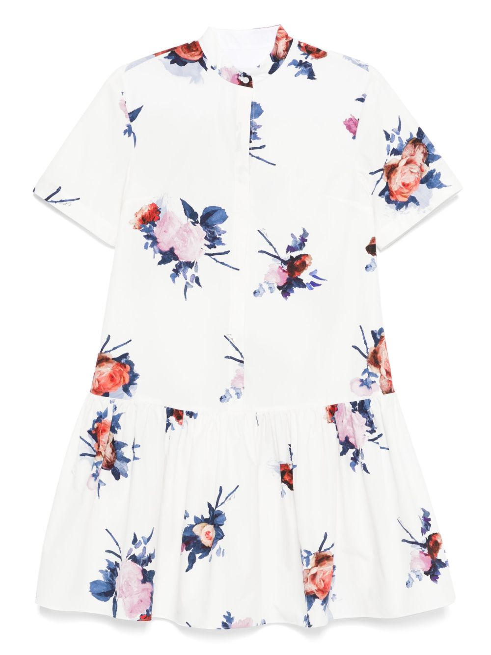 Floral-print mini dress - White