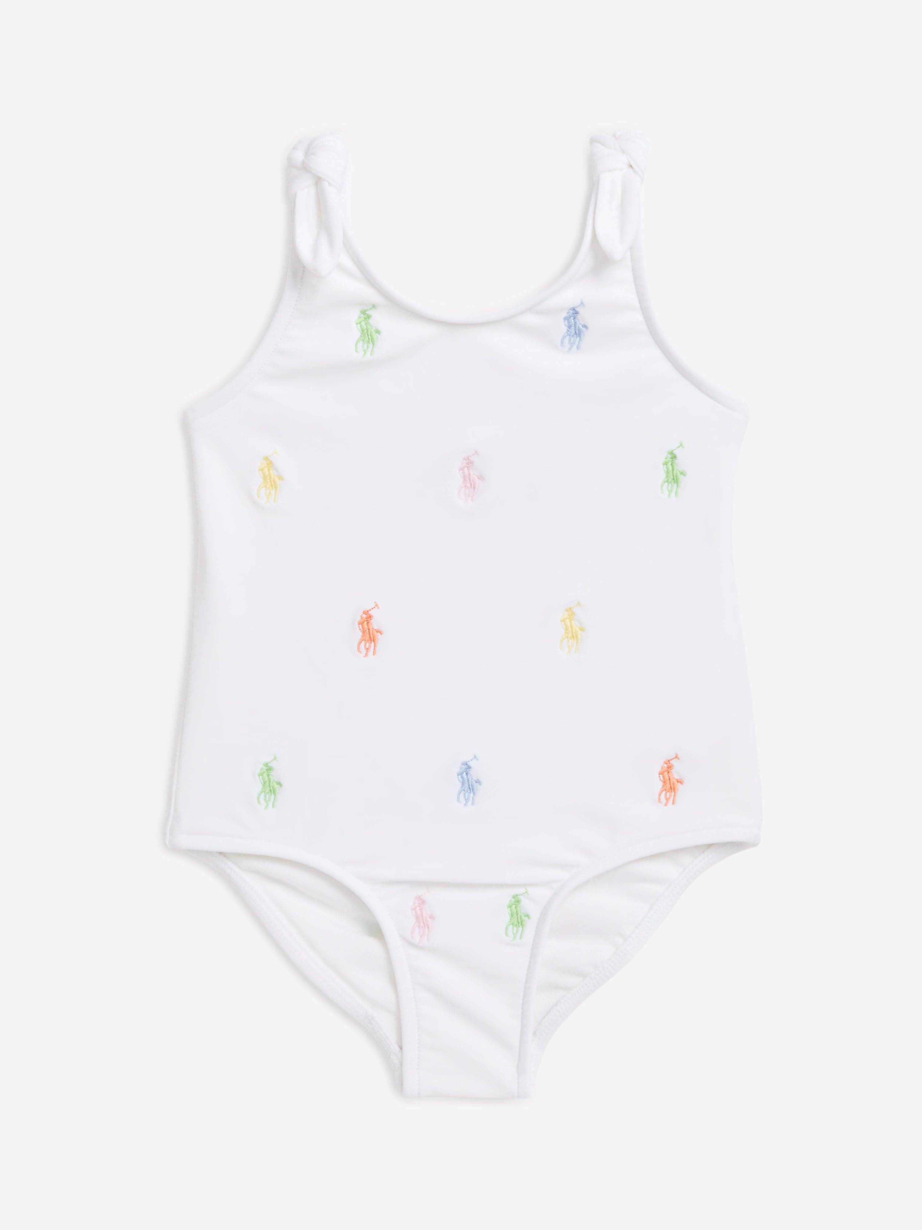 Baby Girls Logo Swimsuit in White