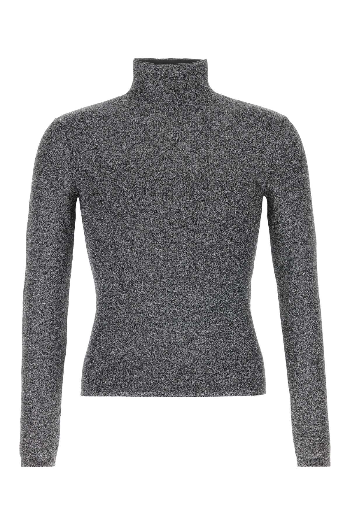 Viscose-Mix Turtleneck Sweater — Gray