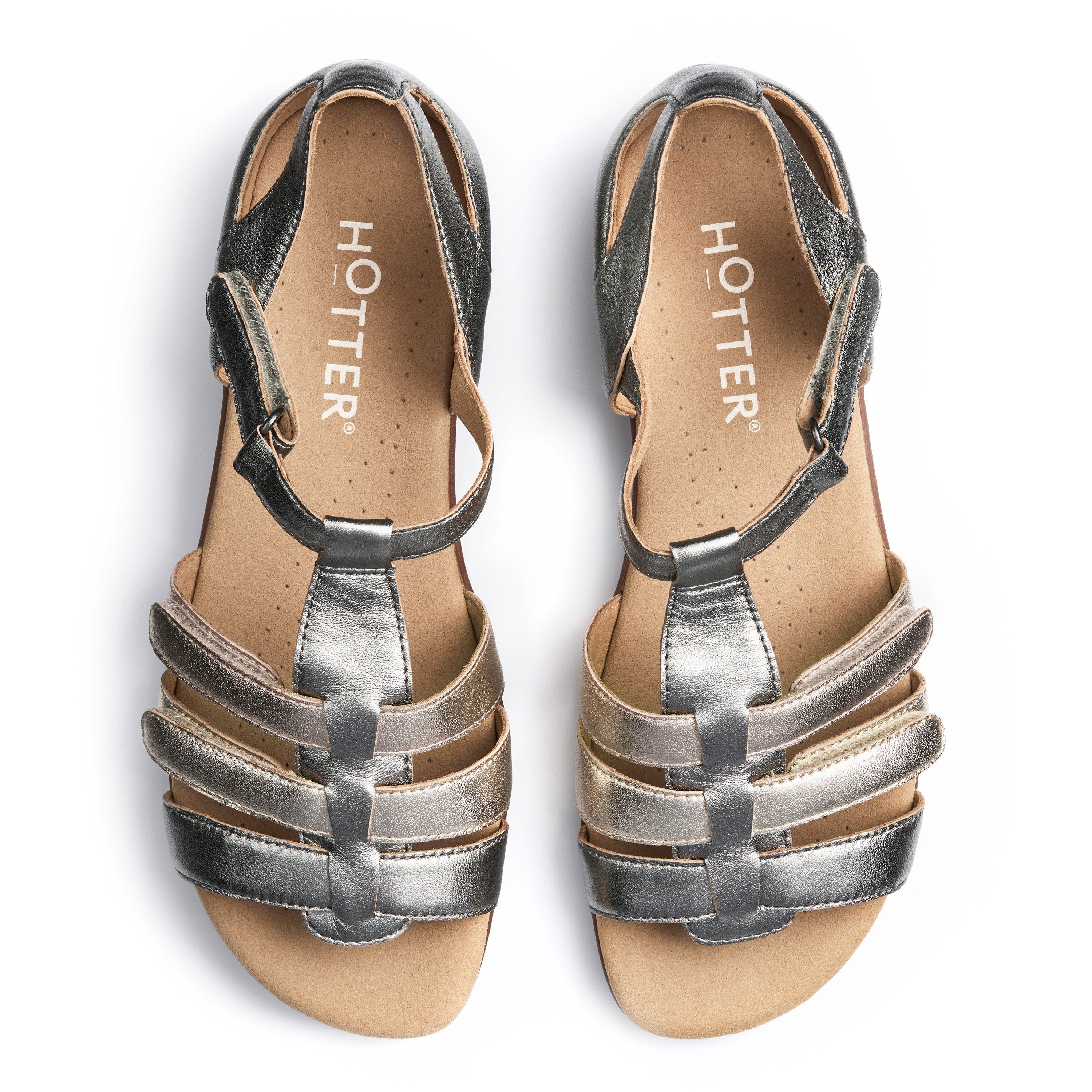 Hotter Women's 'Solei' Gladiator Sandals in Metallic