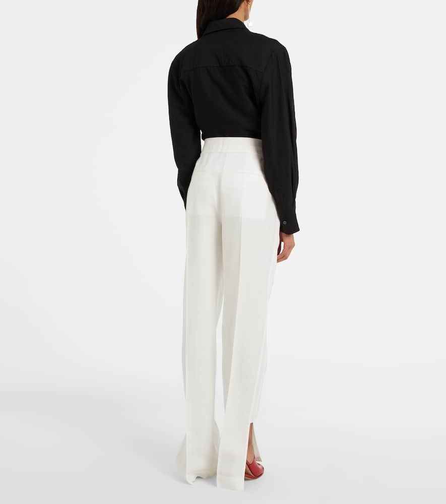 Tibau high-rise canvas slim pants