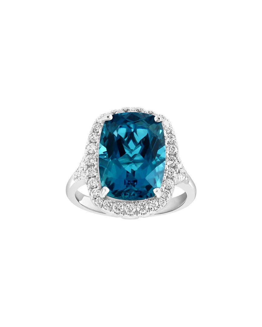 14K 8.81 ct. tw. Diamond & London Blue Topaz Ring