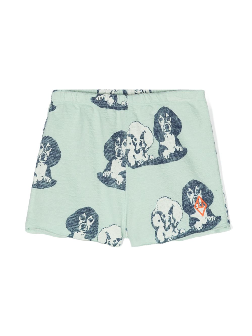 Dog-print cotton shorts - Green