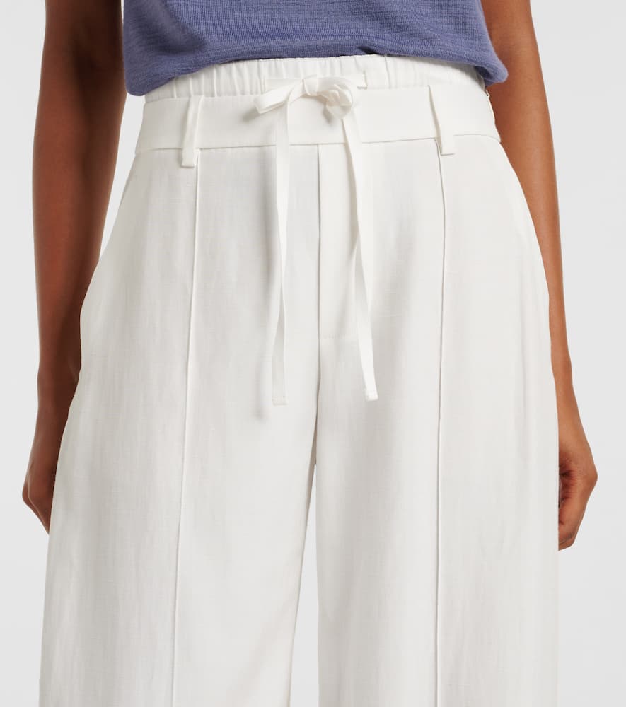 Mid-rise wide-leg pants