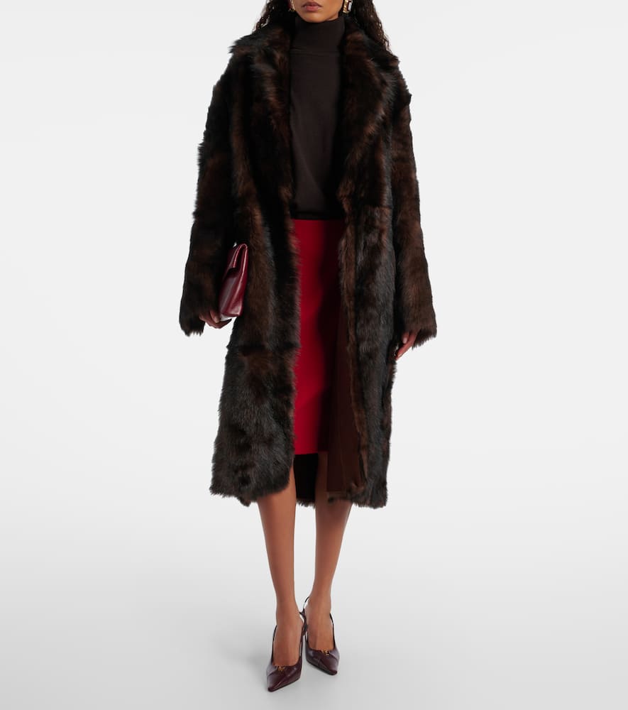 Uma shearling wrap coat