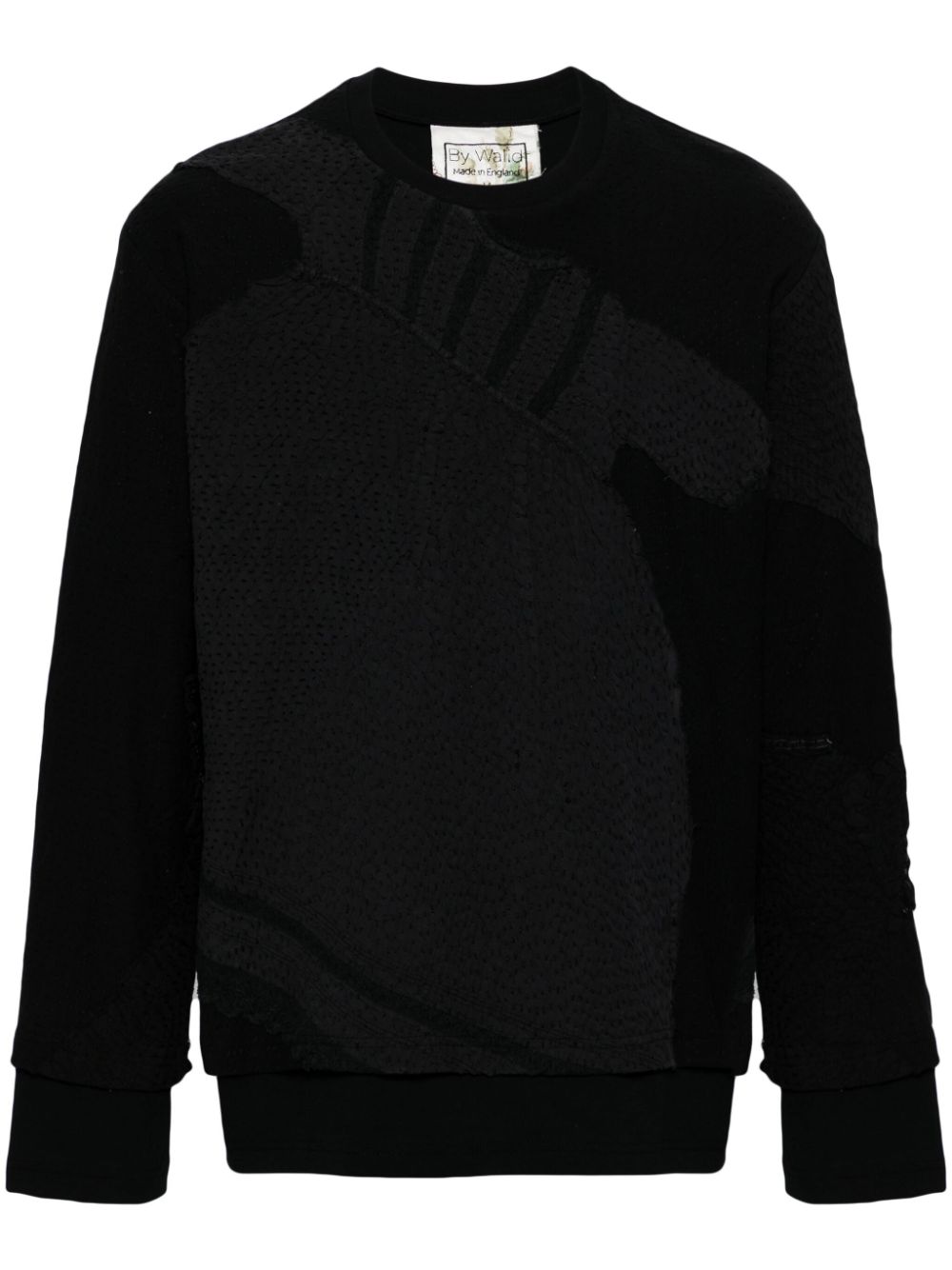 Panelled cotton sweatshirt - Black