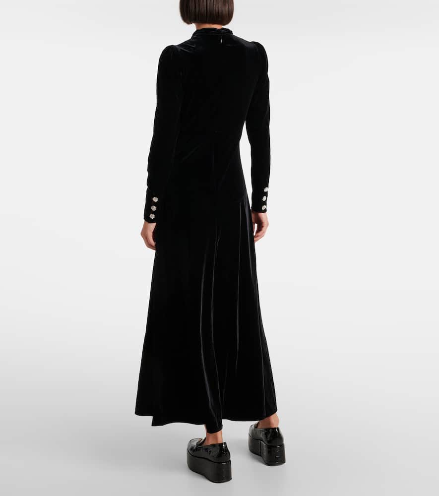 Cutout velvet midi dress