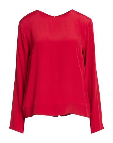 Woman Top Red Size 12 Acetate, Silk