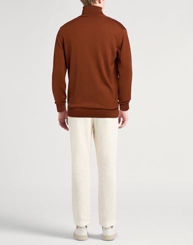 Man Turtleneck Camel Size L Merino Wool