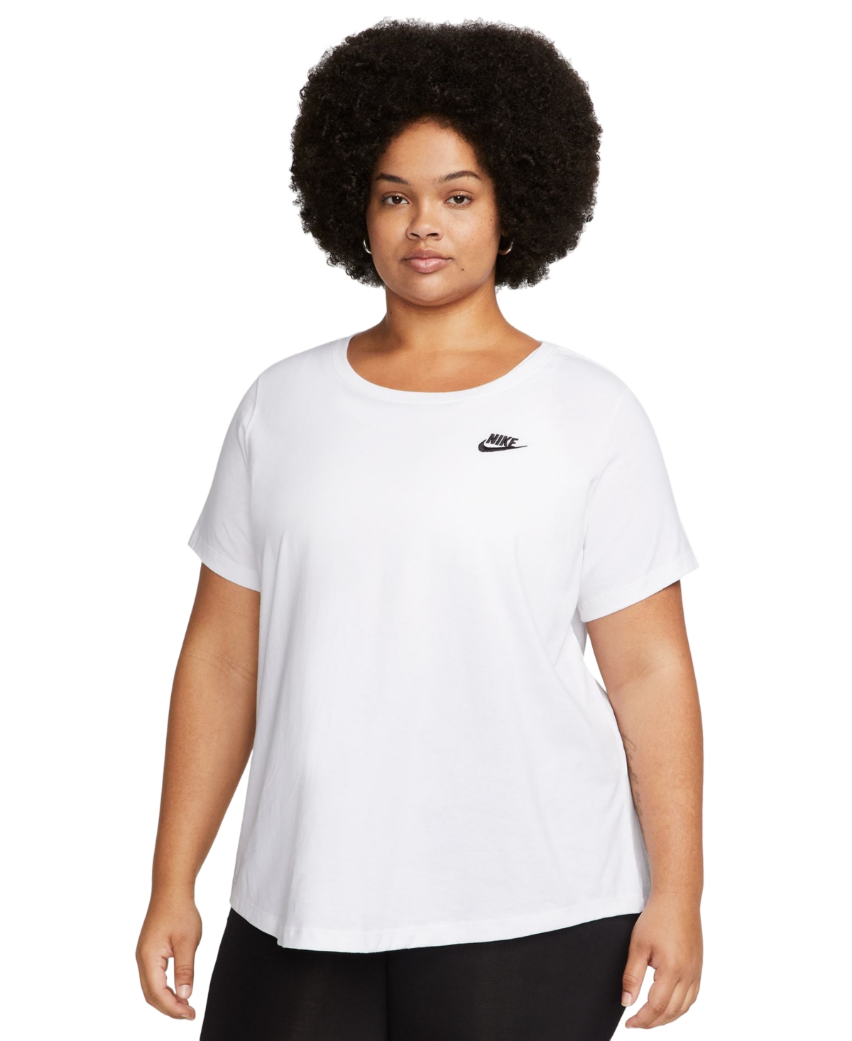Plus Size Active Sportswear Club Essentials Short-Sleeve T-Shirt - White