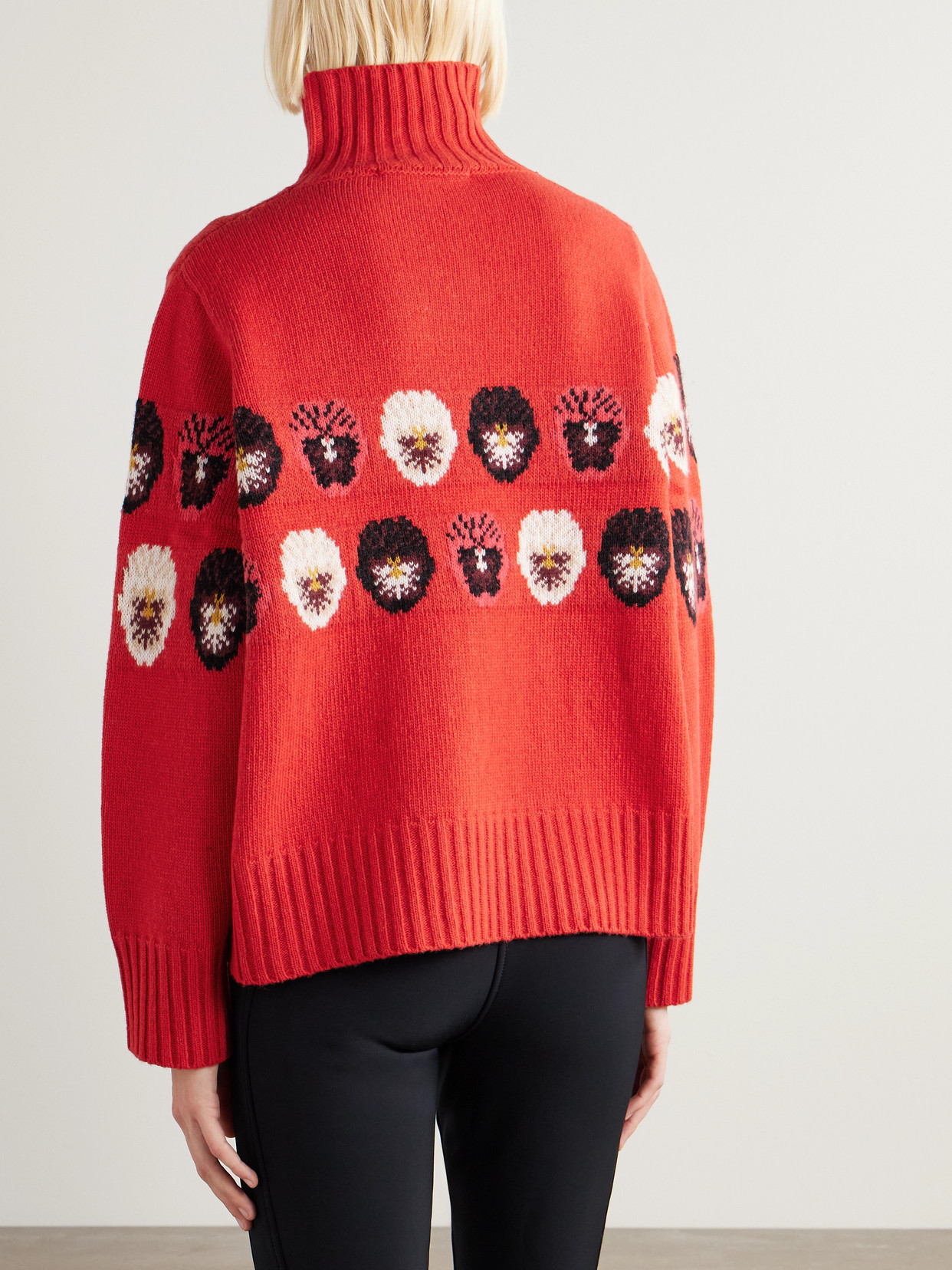 + Markarian Jacquard-knit Wool-blend Turtleneck Sweater - Red