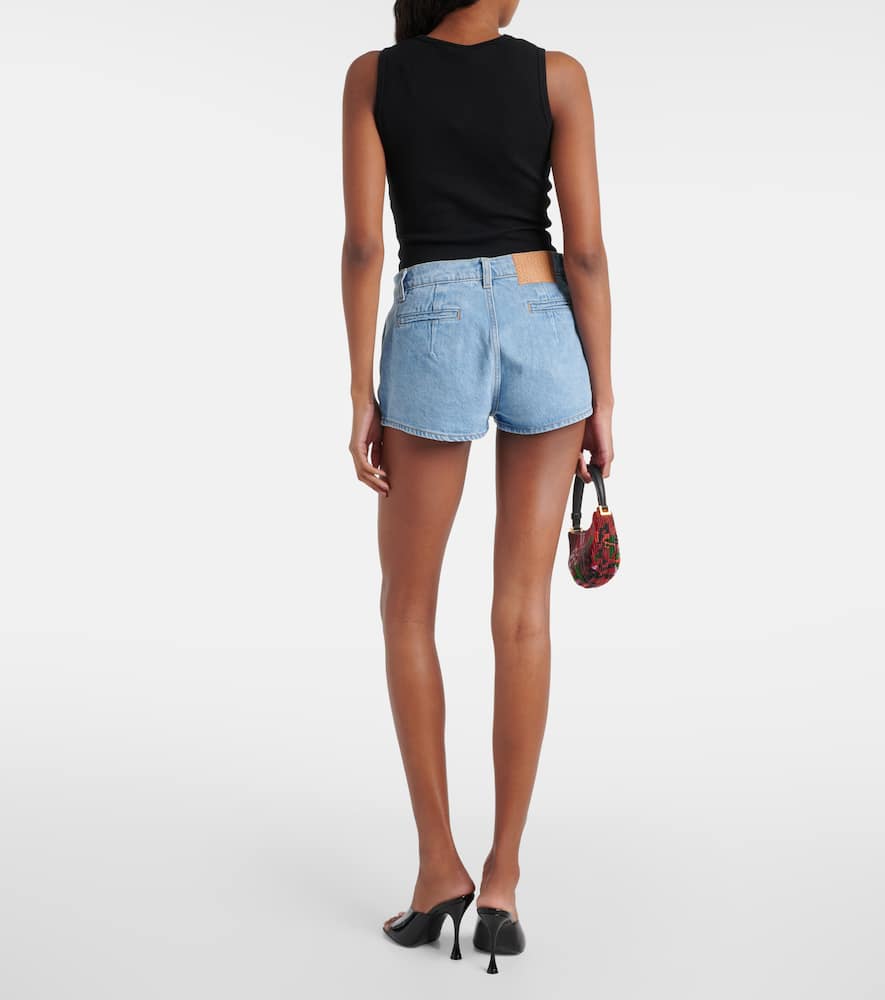High-rise denim shorts