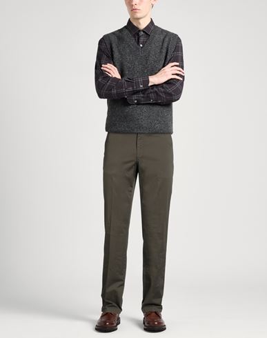 Man Pants Military green Size 36 Cotton, Elastane