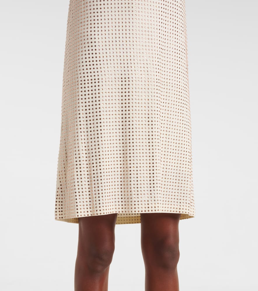 Crystal-embellished jersey minidress