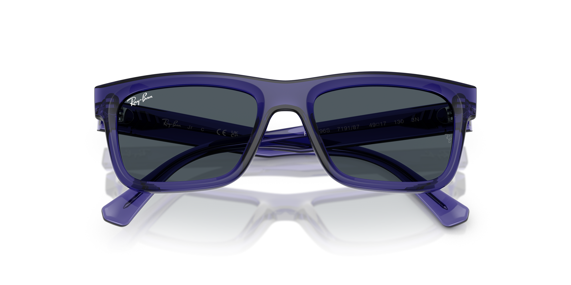 Ray - Ban Kid Ray - Ban RJ9196S 719187 Sunglasses Injected Violet Grey Squared Norma
