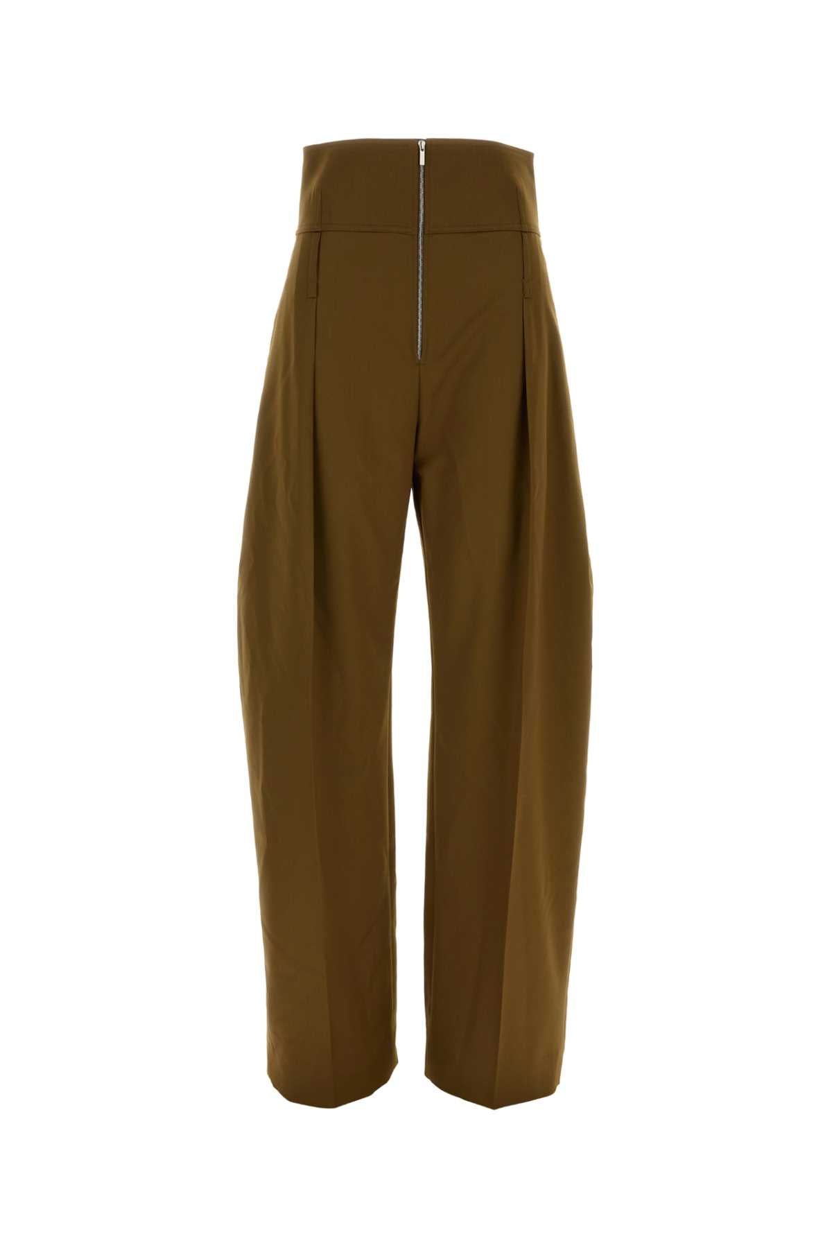 Wool Blend Trousers — Brown