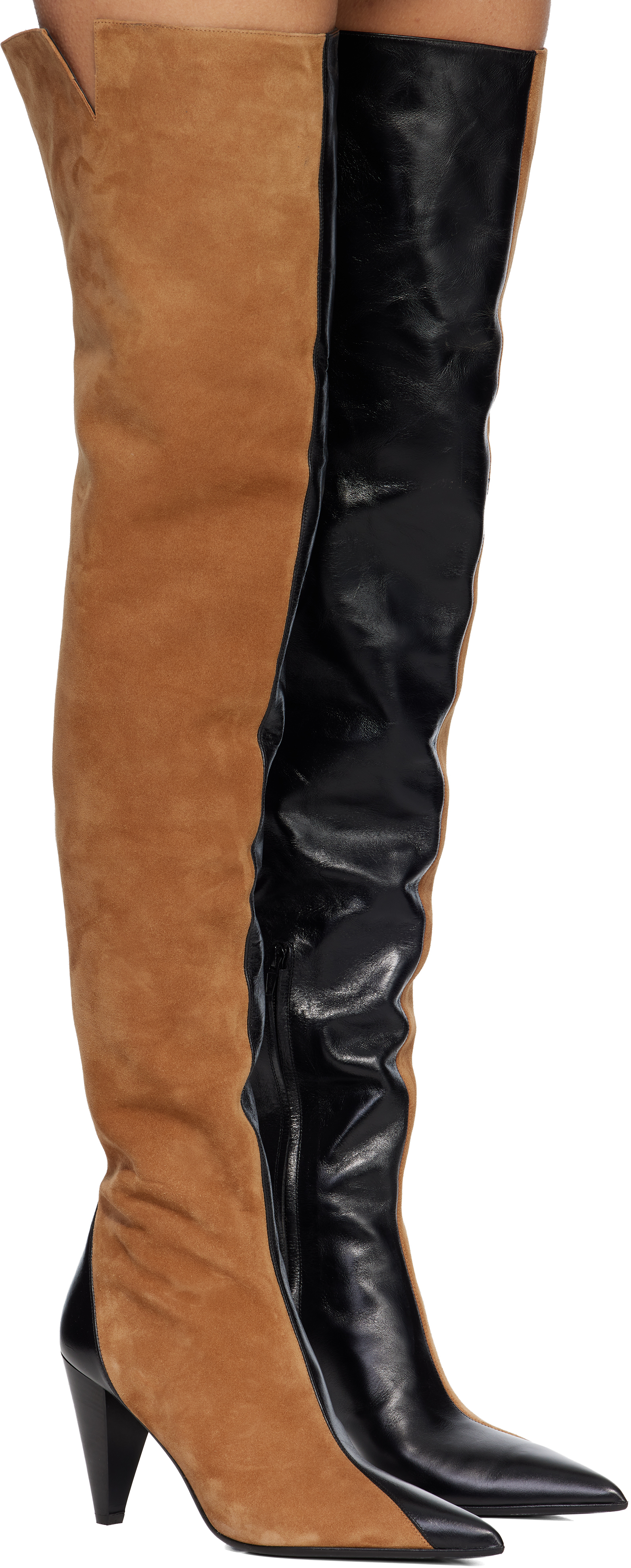 Tan & Black Harvey Over-the-Knee High Boots